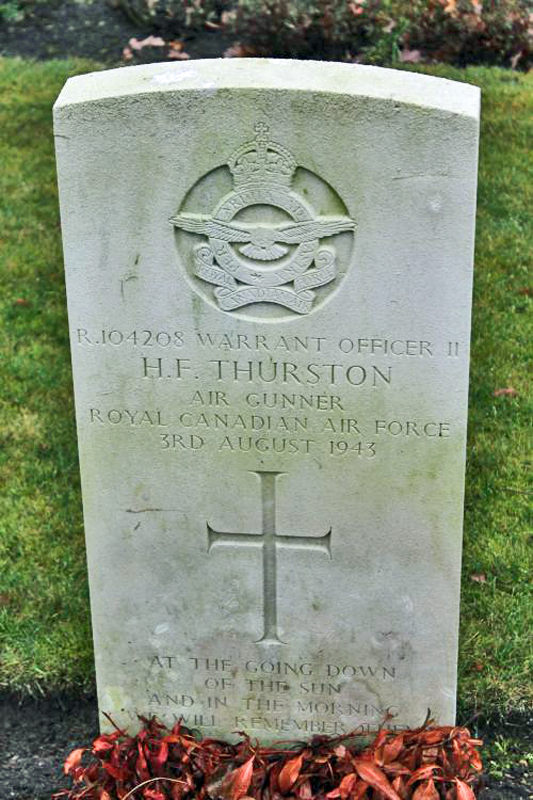 Sgt Howard Frederick Thurston<br /><br /><br />died on active duty - August 3rd, 1943 - 12 Sqdn.
